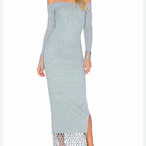 House of Harlow 1960 Light Blue Crochet Maxi Dress